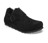 Birkenstock London Lammfell Veloursleder Herren Sandalen (Schwarz 44 EU)