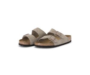 Birkenstock Low-Top Sneaker - Sandale Arizona aus Veloursleder - Gr. 41 (EU) - in Beige - für Damen