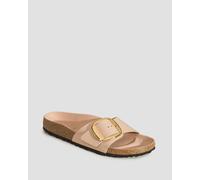 Birkenstock Madrid Big Buckle Natural Leather Patent Pantoletten Für Damen In Beige 1026496-hsnb Beige 39