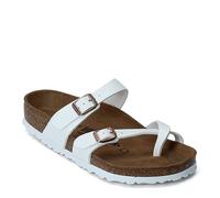 Birkenstock Mayari Birko Flor, Damen Pantoffel, Weiß - Farbe: Birke, Weiß. - Größe: 37.5/38 EU