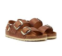 Birkenstock Milano Birki Buck Leder Damen Cognac Sandalen, dunkelbraun, 40.5 EU