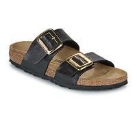 Birkenstock Damen-Sandalen, Modell Sydney CB, Obermaterial aus Kunstleder, Metallschnallen, Lederfutter, anatomisches Kork-Fußbett, EVA-Sohle, schmale Passform, Farbe Licorice, Lichorice, 35 EU