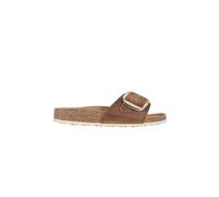 Pantoletten Birkenstock Women Madrid Leather Big Buckle Cognac Narrow-Schuhgröße 40