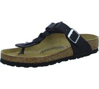 BIRKENSTOCK Damen Zehentrenner 'Braided Fettleder' schwarz / silber, Größe 38, 7730422 Schwarz / Silber 38