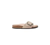 Birkenstock Pantoletten für Damen Madrid Big Buckle 1026496 Natural Leather Patent Beige Größe 38