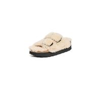 Birkenstock Papillio Arizona-Teddy-Sandalen mit großer Schnalle für Damen, Eierschale, 6