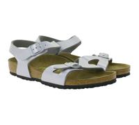 BIRKENSTOCK Rio Kinder Sandaletten Made in Germany Sommer-Schuhe Mädchen Sandalen Schmale Weite 731483 Silber 34