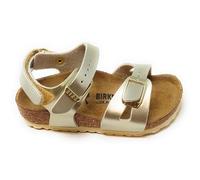 Birkenstock Rio Sandalen, Metallic-Gold, verstellbare Riemen, Sohle aus Kork, Modell 1029540 für Mädchen, gold, 26 EU Stretta