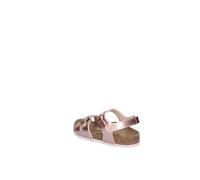 Birkenstock Rio Sandalen, Metallic-Rosa, verstellbare Riemen, Sohle aus Kork, Modell 1029535 für Mädchen