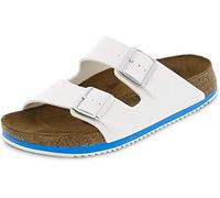 Birkenstock Sandale Arizona Super Grip, Birko-Flor, weiß, normal, Größe 46 230124-46 (Pantolette Schuh Halbschuh Latsche Zweischnaller Berufsschuh Schuhe Birki Arizona Slipper Pantoffel Schluffen)