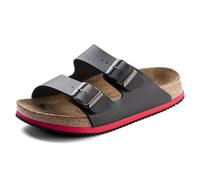 Birkenstock Sandale Arizona Superlauf, Birko-Flor, schwarz/rot, normal, Größe 48