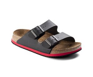 BIRKENSTOCK® Sandale Arizona Superlauf, Birko-Flor, schwarz/rot, schmal, Größe 36 (Weitere Arbeitsschuhe)