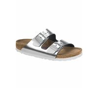 Birkenstock - Sandalen - Arizona W SFB LENA Metallic Silver für Damen aus Leder - Größe 39 - Grau Grau 39