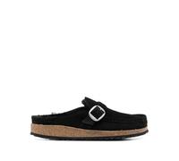 Birkenstock Sandalen - Black Buckley Shearling Suede Slip-On Shoes - Gr. 37 (EU) - in Schwarz - für Damen