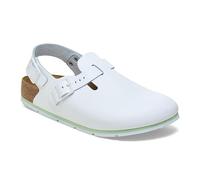 Birkenstock Tokio Pro Leder Clogs - Hochwertige Unisex Freizeit- und Berufsschuhe für Medizin, Gastronomie und Service, Farbe: White, Gr: 43 Schmal