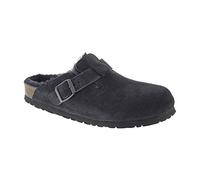 Birkenstock Unisex-Erwachsene Boston Mink Clogs, Schwarzes Wildleder, schwarzes Lammfell, 40 EU