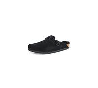 Birkenstock Unisex-Erwachsene Boston Mink Clogs, Schwarzes Wildleder, schwarzes Lammfell, 42 EU