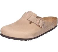 Birkenstock Unisex Erwachsene Clogs Boston SFB geöltes Naturleder Weichbettung normal Hellbraun 45