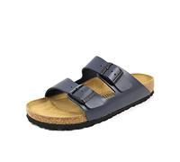 BIRKENSTOCK Unisex Erwachsene Sandale Arizona Glattleder schmal, 45 EU, Blue 051153