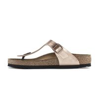 Birkenstock Damen Pantolette Gizeh Birko-Flor Metallic normal Hellbraun 38
