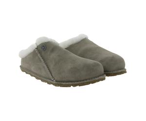 BIRKENSTOCK Zermatt Unisex Hausschuhe Echtleder mit Fellfutter Made in Germany normale Breite 1023099 Grau 35