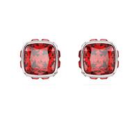 Swarovski Birthstone Ohrstecker, Kissenschliff, Juli, Rot, Rhodiniert