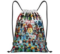 BirthZan Roblx Sporttasche mit Kordelzug, Roblx Sportbeutel, Sporttasche Klein, Rucksack Leichtes Polyester, Ein Rucksack für Fitnessstudio, Sport, Schwimmen, Reisen und die Schule (B)