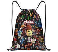 BirthZan Roblx Sporttasche mit Kordelzug, Roblx Sportbeutel, Sporttasche Klein, Rucksack Leichtes Polyester, Ein Rucksack für Fitnessstudio, Sport, Schwimmen, Reisen und die Schule (A)