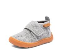 Barfußschuh BISGAARD "barefoot basic", Kinder, Gr. 30, grau, Veloursleder, Textil, Filz, Basic, Schuhe, Hausschuh mit Klettverschluss, Größenschablone zum Download (59723439-30) grau