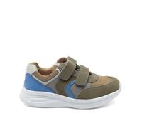 Bisgaard Kinder Sneaker Klettschuhe Yuki Grün Grau Blau Leder & Textil, Größe:28, Farbauswahl:grün-Kombi