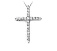 Bishilin Anhänger Halskette Weißgold 375, Damen Kette Anhänger Kreuz mit 0.55ct Diamant Charm Halskette Braut Hochzeit 45CM