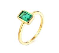 Bishilin Eheringe Gold 585 Einzeln Damen, Ringe Solitär mit Smaragd 1.2ct Hochzeitsringe Memoir Verlobung Ringe Frauen Gr.50 (15.9)