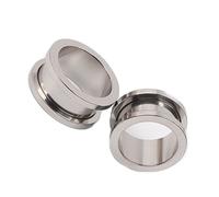 Bishilin Ohr Plug Set, Piercing Tunnel 12MM Silber Poliert mit Schraubverschluss Ear Plugs Ohr Expander Edelstahl