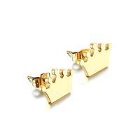 Bishilin Ohrringe Damen Edelstahl, Ohrstecker Nordisch Krone Gold Ohrringe Nickelfrei Modeschmuck
