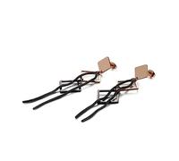 Bishilin Ohrringe Edelstahl, Damen Ohrringe Hängend Rhombus und Lange Kette Quasten Rosegold Schwarz Ohrhänger in Bijouterie