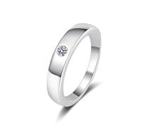 Bishilin Weißgold Ringe Damen 375 Echtgold, Hochzeitsringe Solitär mit Diamant 0.1ct Trauringe Ungewöhnlich Jahrestag Verlobung Ringe Frauen Große 58 (18.5)