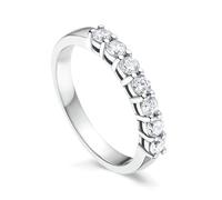 Bishilin Weißgold Ringe Frauen 375 9K Echtgold, Eheringe Damen Einzeln mit 0.1ct Diamant Verlobungsringe Trauringe Nickelfrei Große 61 (19.4)