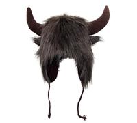 Bison Hut mit Hörnern - Warmer Büffelhut | Kreative Männer Frauen Tier Full Hood Hüte | Tier Cosplay Hüte für Weihnachten, Mottopartys und Tierveranstaltungen