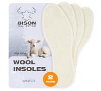 BISON Lammfell Einlegesohlen - 2 Paar Warme Felleinlagen Schuhe mit Nähten - Lammfellsohlen Damen & Herren - Extra Dicht & Rutschfest - Größe 46