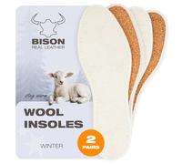 BISON Lammfell Einlegesohlen - 2 Paar Warme Felleinlagen Schuhe mit Naturkork - Lammfellsohlen Damen & Herren - Extra Dicht & Rutschfest - Größe 43