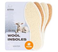BISON Lammfell Einlegesohlen - 2 Paar Warme Felleinlagen Schuhe Naturkork | Lammfellsohlen Damen & Herren mit Natural Lammwolle - Extra Dicht & Rutschfest - Größe 42