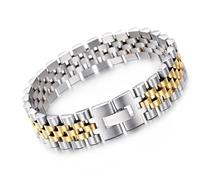 BISONBLUE Armbänder Herren Armband Geschenk Armreif 15-Mm-Gliederkettenarmband Für Herren, Verstellbar, Verblasst Nicht, Accessoires, Geschenke