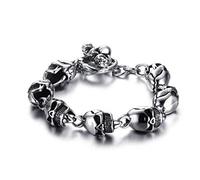 BISONBLUE Armbänder Herren Armband Geschenk Armreif Gothic Totenkopf Armband Für Herren Gliederkette Armband Mann Geschenk