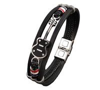 BISONBLUE Armbänder Herren Armband Geschenk Armreif Männer Musikinstrument Lederarmband Hip Hop Gitarre Zubehör Luxus