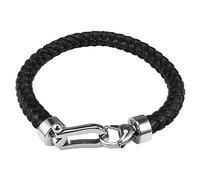 BISONBLUE Armbänder Herren Armband Geschenk Armreif Mode Hufeisenform Charme Einfaches Lederarmband Punk Armreif Handarmband Geschenk Hufeisen-Schwarz