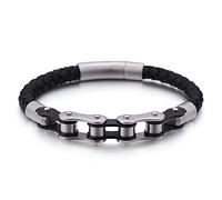 BISONBLUE Armbänder Herren Armband Geschenk Armreif Neue Mattierte Fahrradkette Armband Männer Fahrrad Motorrad Herren Lederarmbänder Verblassen Nie L471