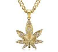 BISONBLUE Halskette Damen Anhänger Geschenk Frauen Kette Geschenk Halsketten Mit Hanfblatt-Anhänger, Männliche Gliederkette Für Männer