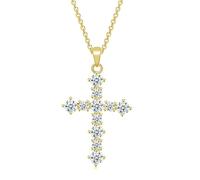 BISONBLUE Halskette Damen Anhänger Geschenk Frauen Kette Geschenk Kreuz-Halsketten Für Damen Und Herren, Halskette Mit Anhänger In Goldfarbe
