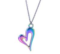 BISONBLUE Halskette Damen Anhänger Geschenk Frauen Kette Geschenk Mond Halskette Für Frauen Männer Regenbogen Hand Anhänger Vintage Sonne Herz Halsketten R579