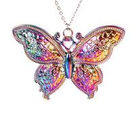 BISONBLUE Halskette Damen Anhänger Geschenk Frauen Kette Geschenk Regenbogen-Schmetterlings-Anhänger-Halskette Für Damen Und Herren, Kette, Halskette, Freundin, R64-N